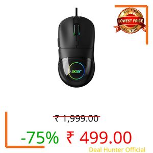acer Titan X Wired Gaming Mouse | A725 Sensor | 7200 DPI | 125Hz Polling | 13 RGB Modes | 20G Acceleration | 60 in/s Tracking | 1.5M Braided Cable | Durable 3M Click Switches | PC/Laptop Compatible