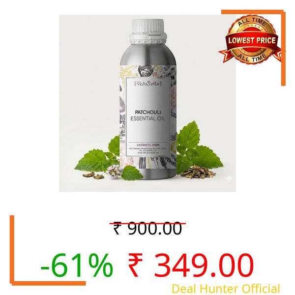 VedaOils Patchouli Essential Oil 100ml | Pure & Natural Patchouli Oil for Anxiety Relief, Skin & Hair Care, Aromatherapy, Diffusers & Home Fragrance