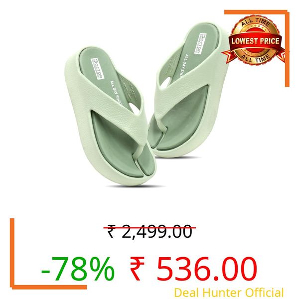 DOCTOR HEALTH SUPER SOFT Women’s Orthopedic Soft Platform Slippers | Ultra-Cushioned Shock Absorbing Footbed | Lightweight Anti-Skid Everyday Wear Comfort Flip Flops for All-Day Support