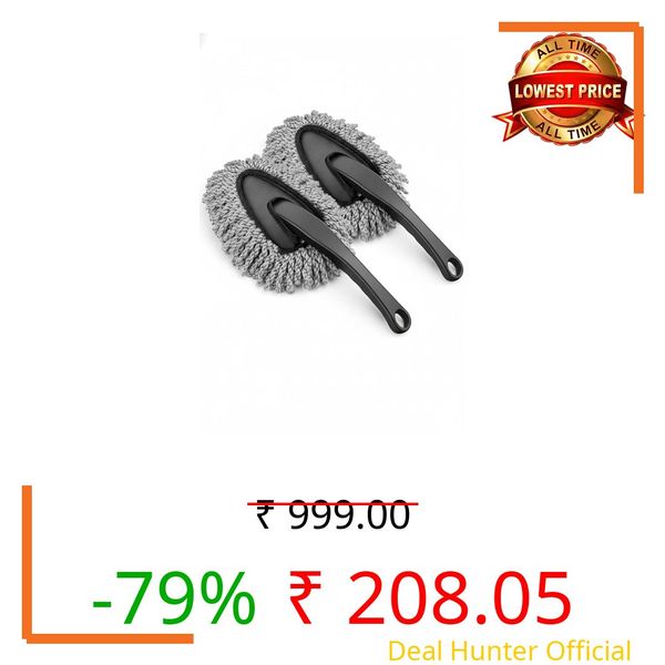 Car Dust Cleaner Brush Microfiber Extendable Long Handle Car Cleaning Accessories - Interior & Exterior Detailing car Duster for car Cleaning (2 Small)