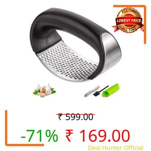 Swaege Stainless Steel Garlic Press Crusher & Mincer for Effortless Garlic Crushing, Ergonomic Handle, Heavy-Duty Kitchen Tool for Home Cooking & Food Preparation – Rust-Resistant & Easy to Clean