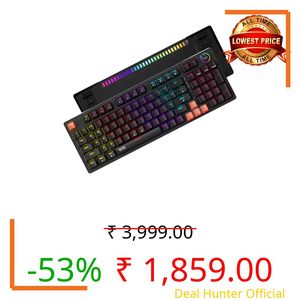 acer Nitro G Wired Mechanical Gaming Keyboard | 98% Layout with Multifunction Knob | Red Switches | RGB Flowing Light | Gasket Structure | 96 Keys | Mixed-Color Key Glow | 50M Switch Life