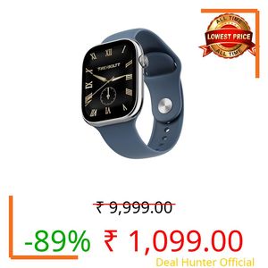 Fire-Boltt Ninja X Ring Smart Watch with 1.96” Large Display, Bluetooth Calling, Wireless Charging, AI Voice Assistant, 500+ Watch Faces, Health Suite, Smart Watch for Man & Woman – Blue S