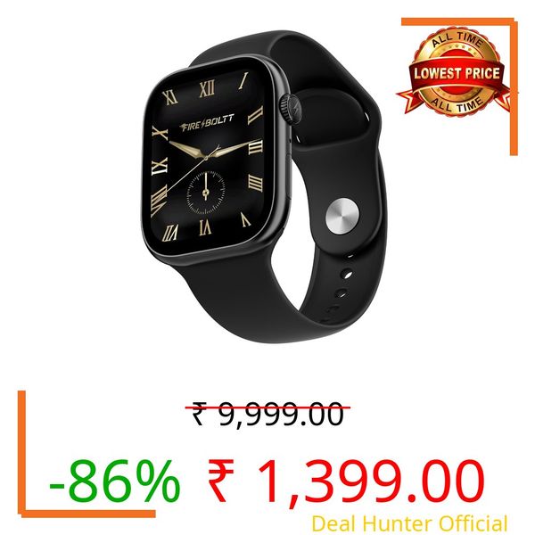 Fire-Boltt Ninja X Ring Smart Watch with 1.96” Always-On Display, Bluetooth Calling, Wireless Charging, AI Voice Assistant, 500+ Watch Faces, Health Suite, Smart Watch for Man & Woman – Black S