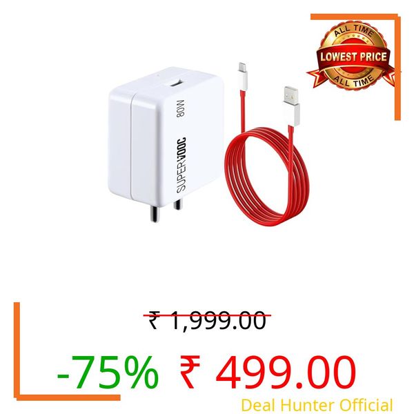 80W Charger Original 80W Ultra Fast Charger with USB to C Dash SUPERVOOC Cable for Oneplus 12/12r/11/11R/10/10R/9/9R/Nord 4/ Ce4 / Ce3/ Ce4 Lite 5G and Other Devices