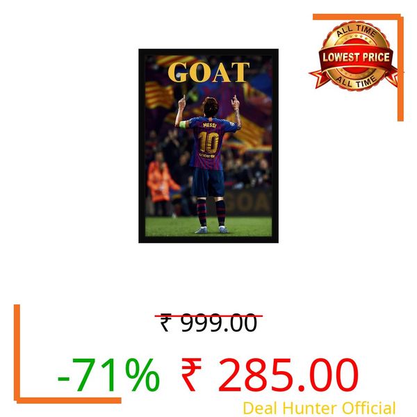 CodersParadise Football GOAT-Inspired Tribute Poster Frame | Premium A4 Framed Wall Art for Bedroom, Office & Gaming Setup | Iconic Athlete Celebration Decor for Soccer Fans