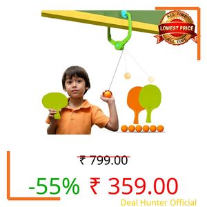 Door Hanging Table Tennis Trainer for Kids | Indoor Ping Pong Game Set with 2 Rackets and 5 Balls | Fun Sports Toy for Boys and Girls Ages 5 Plus | Safe Non-Toxic Indoor Play Activity