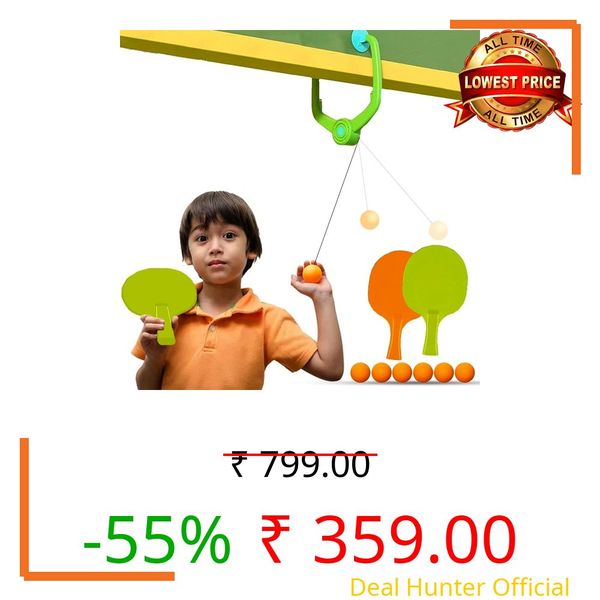 Door Hanging Table Tennis Trainer for Kids | Indoor Ping Pong Game Set with 2 Rackets and 5 Balls | Fun Sports Toy for Boys and Girls Ages 5 Plus | Safe Non-Toxic Indoor Play Activity