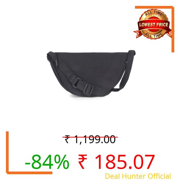 ASTRID Semicircle Sling Bag For Men (BLACK)