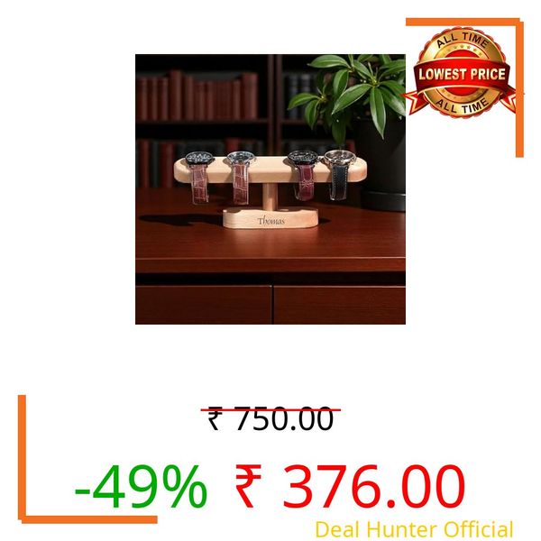 Wood Watch Holder Stand | T Bar Gifts For A Watch Lover | Dresser Wrist watch Storage.Gift (Natural)