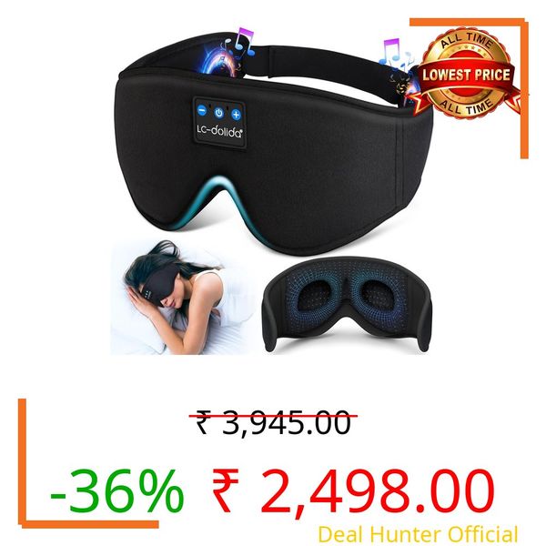LC-dolida 5.4 Bluetooth Sleep Headphones, 3D Sleep Mask Bluetooth Wireless Music Eye Mask, Sleeping Headphones,Ideal for Travel, Night Work, Side Sleeping and Office Use for Both Men and Women