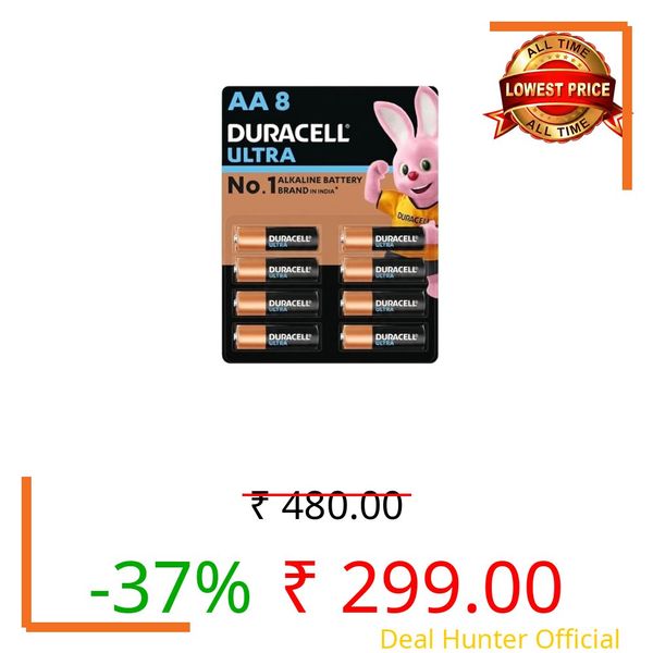 Duracell Ultra AA Battery, Pack of 8, High-Drain Devices, Digital Camera, Toy, Electric Toothbrush