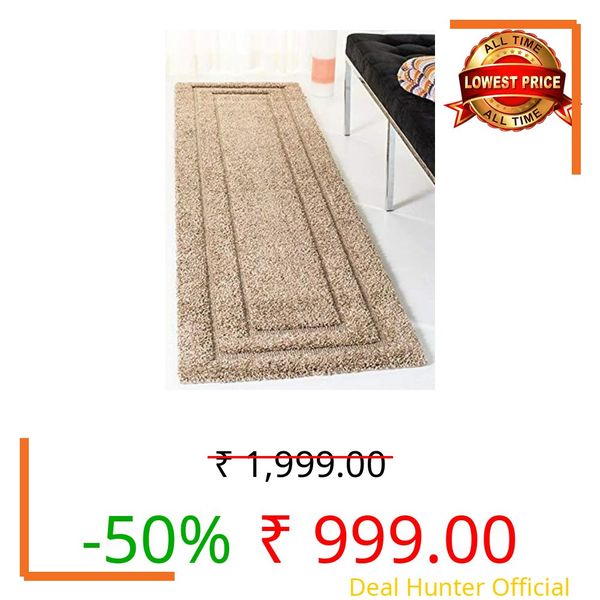 RUGSLOOM® Premium Shaggy Carpet with Polyester and High Pile for Living Room, Bedroom, Home Décor, Kitchen, & Sofa Area [2x5 Feet Multi 18]