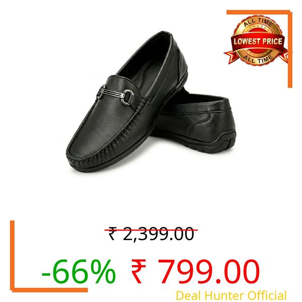 Edme Classic Slipon Loafers Driving Shoes (Black Buckle, UK Footwear Size System, Adult, Men, Numeric, Wide, 9)