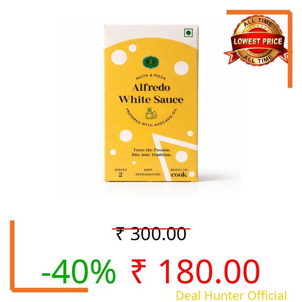 Black & Green Alfredo White Sauce (200gm), Creamy & Cheesy Pasta Pizza Sauce With Avocado Oil, Keto Friendly, Preservatives Free, Gluten Free, Vegetarian, Ready To Cook Sauce
