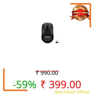 Lenovo 210 Wireless USB A Compact Mouse,1600 DPI Optical Sensor, 2.4GHz Wireless Nano USB, 10m Range, 3Yr Warranty, 3-Button(Left,Right,Scroll) Upto 3M Left/Right clicks, 1Yr Battery, GY51U02463