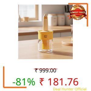 200ml Oil Bottle with Silicone Brush Cute Duck Basting Brush with Container – Silicone Cooking Brush for Oil, Butter, BBQ, and Pastry | Easy Grip, BPA-Free