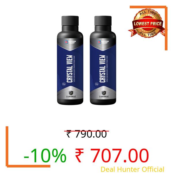 Nippon Paint n Shield 250ml Glass Cleaner Spray | Hydrophobic Action Repels Water and Dust | Removes Tough Residue for Enhanced Visibility | Asia Pacific’s No 1 Paint Brand (Pack of 2)