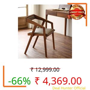 X went Furniture Solid Wooden Modern Dining Chair with Arms, Upholstered Cushioned Seat, Walnut Finish seat Color Off (Camel)