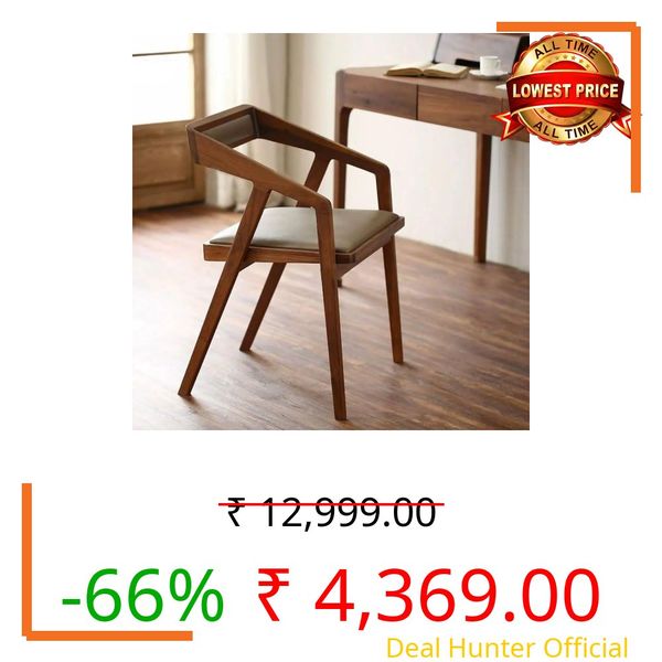 X went Furniture Solid Wooden Modern Dining Chair with Arms, Upholstered Cushioned Seat, Walnut Finish seat Color Off (Camel)