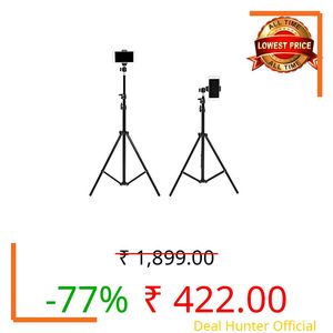 Tripod Stand for phone 7 feet I with 360 Degree Ball Head Rotator & Mobile Holder for All Types of Mobile I Photography I Shooting I YouTube I Lightweight I Easy to Carry for Traveling I Metal I Black
