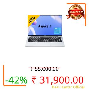 acer Aspire 3, Intel Core Celeron N4500, 12GB LPDDR4X RAM, 256GB SSD, HD, 15.6"/39.62cm, Windows 11 Home, Pure Silver, 1.5KG, A325-45, Thin and Light Laptop