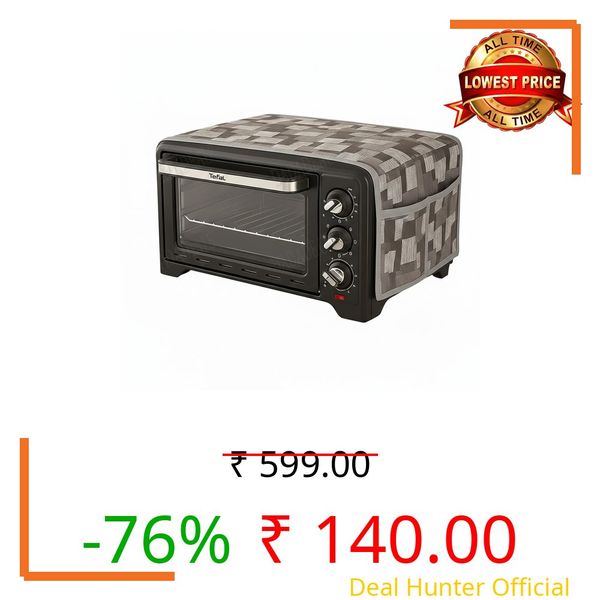 DADADEALS Oven Top Cover for Microwave | Dustproof, Waterproof & Oil-Resistant Kitchen Appliance Cover | Easy to Clean, Reusable & Durable Fabric | Suitable for All Standard Oven Sizes | GREY CHECK