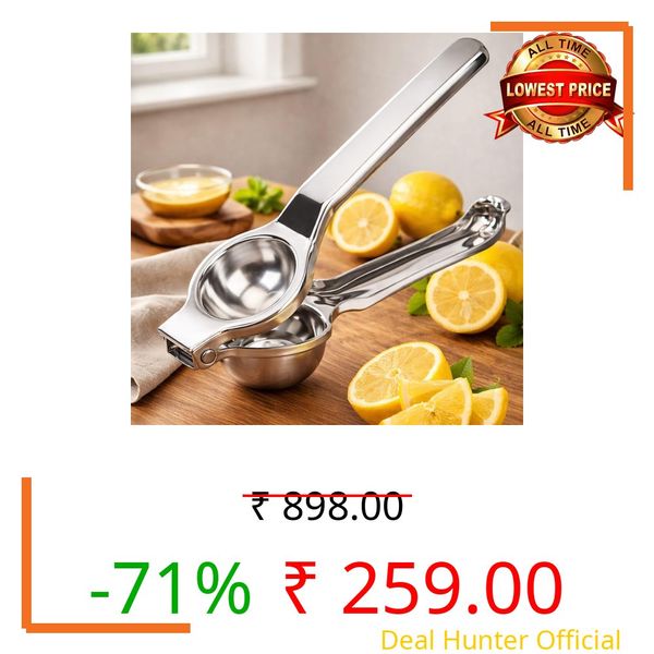 TAPYAM Stainless lemon square Steel Finish Lemon Squeezer with Comfortable Handle | Modern Kitchen Tool For Lemon Juice Extracting | Easy To Use And Clean PACK Of -1