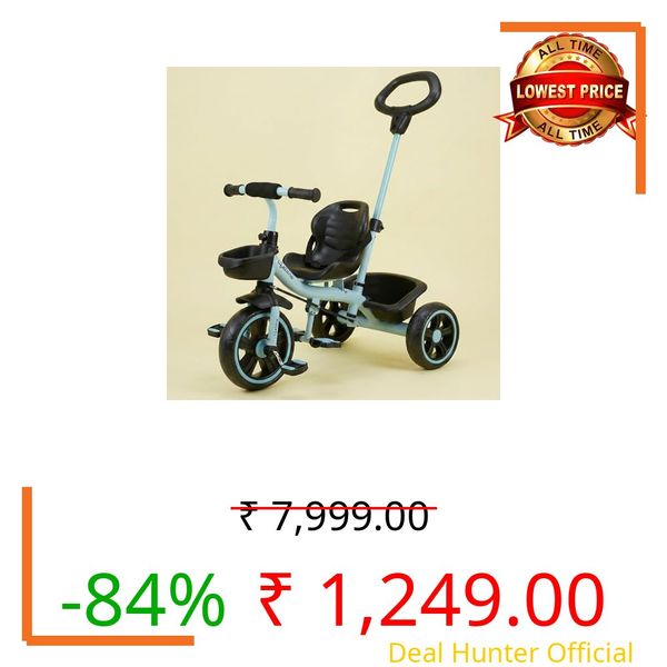 Lifelong Trike Cycle for Kids 2-5 Years - Tricycles for Boy & Girl - Baby - Bicycle for Kids - 3 EVA Wheels, & Basket for Toys -Durable Tricycle 30 kg Capacity(Blue/Black)