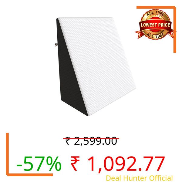 CareFoam Orthopedic Wedge Pillow for Sleeping, Reading & Acid Reflux Relief | Premium Memory Foam Bed Cushion | Ideal for Back Support, Leg Elevation | 20 x 20 x 7 Inch | Premium White