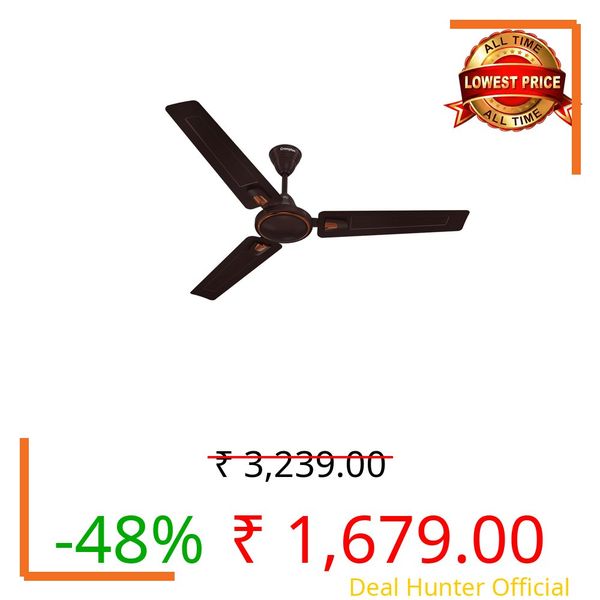 Crompton SUREBREEZE HILL BRIZ NEO 1200 mm (48 inch) Ceiling Fan (Smoked Brown) Star rated energy efficient fans