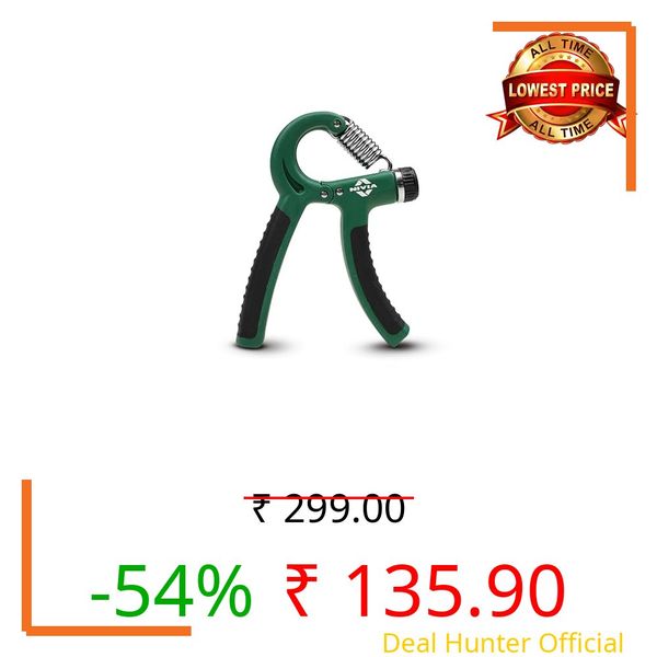 Nivia Hand Grip 2.0 for men and women with 5 to 60 kg adjustable resistance, Steel spring, Anti-slip grip, Durable, Grip For Forearm Strength Training (Green)