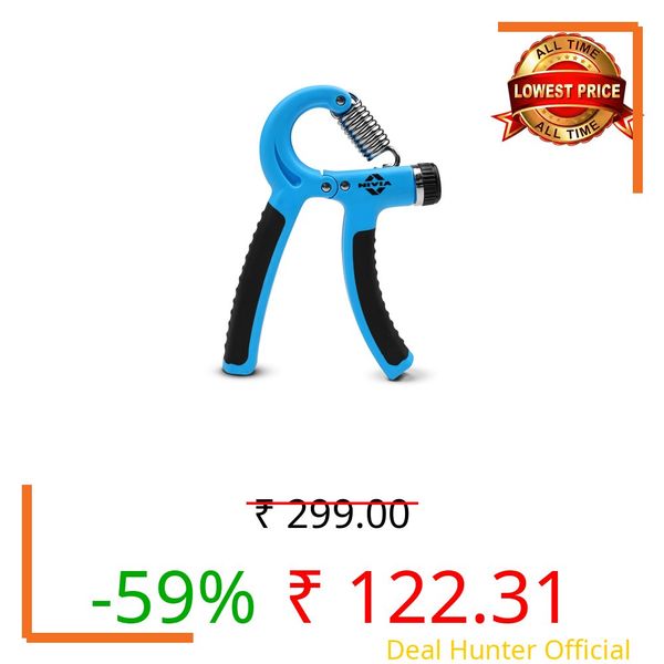 Nivia Hand Grip 2.0 for men and women with 5 to 60 kg adjustable resistance, Steel spring, Anti-slip grip, Durable, Grip For Forearm Strength Training (Blue)