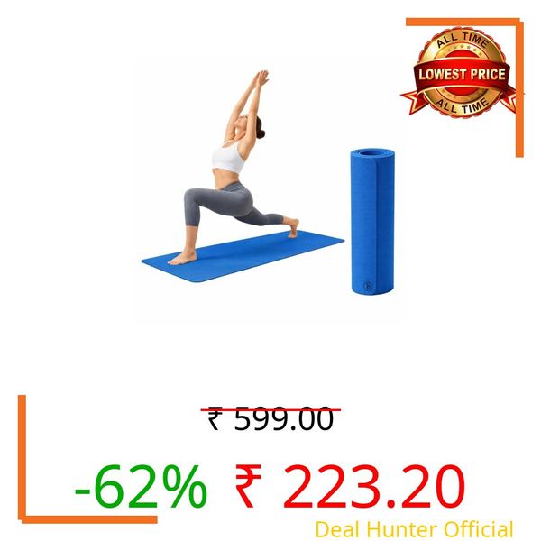 Btag Premium TPE Yoga Mat for Women & Men | Anti-Slip Exercise & Gym Mat for Home Workouts | Lightweight & Durable | 4 mm (Blue)