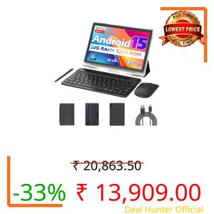 Android 15 10 Inch Tablets, 20GB RAM 128GB ROM 2TB Expandable, 2.0GHz Quad-core Processor, 2 in 1 Tablet with Stylus Mouse Keyboard Case, 5G WiFi6, BT 5.0, 6000mAh, Widevine L1