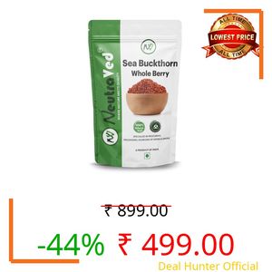 NeutraVed Sea Buckthorn Berry Himalayan Superfruit Dry Whole Berries 200g – | Sun-Dried Wild Berries | Rich in Omega 7, Vitamin E & C | Nourishes Skin & Immunity | Ideal for Tea, Juices & Recipes