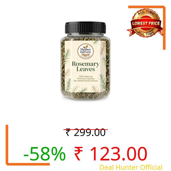 Mother harvest Rosemary Leaves Organic (100g)| Rosemary Dry Leaves for Hair Growth, Stronger Strands & Natural Hair Nourishment, Food Grade | Includes FREE SEEDS |