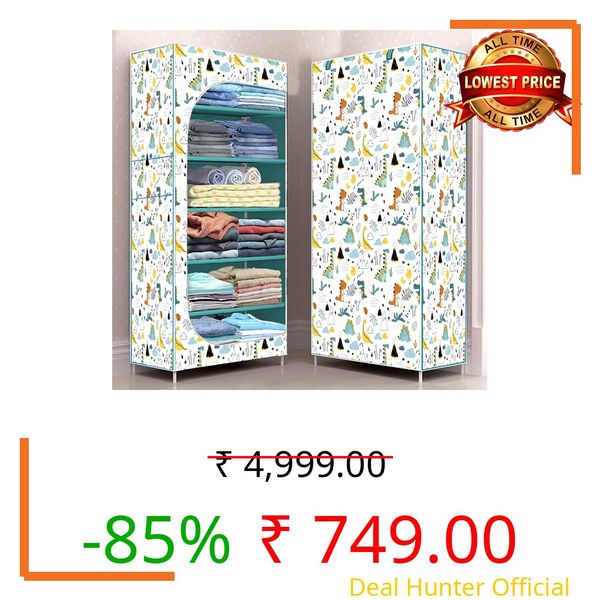 MAX Houser Baby Plastic Wardrobe for Clothes Storage | Kids Almirah Organizer Cabinet | Lightweight Baby Cupboard for Newborn & Children Bedroom, 6 Shelves with Side Pockets