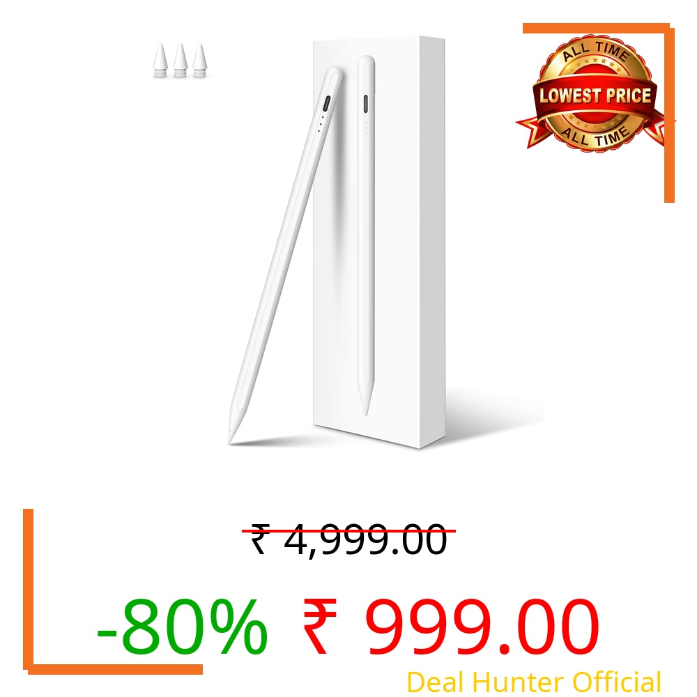 KXT iPad Pencil No.1 Sales in US&EU, 13 Mins Fast Charge Stylus Pen with Palm Rejection for 2018-2025 iPad Air 3/4/5/M2/M3, iPad mini 5/6, iPad 6/7/8/9/10/11, iPad Pro 11",12.9" & M4 (KXT-DIGI01)