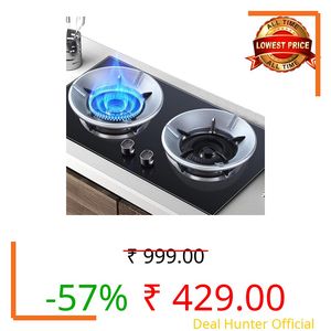 CucinaPro Gas Saver Burner Stand Gas Chula Burner Gas Energy Saving Stand Jali Ring Fire & Windproof Energy Saving Ring Kitchen Gas Chulha Support Device (2, 220g Gas Stand, Medium)