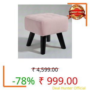 WellHouze Luxurious Pouffes Home Decoration Ottoman Sitting Stool Soft Padded Foot Stool with Solid Wood Legs Sofa Footrest Additional Seating Couch in The Dressing Office and Living Room (Baby Pink)