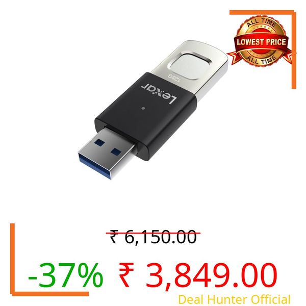 Lexar Pen Drive 128GB Fingerprint F35pro USB 3.2 Gen1 Flash Drive, up to 400MB/s Read and 350MB/s Write