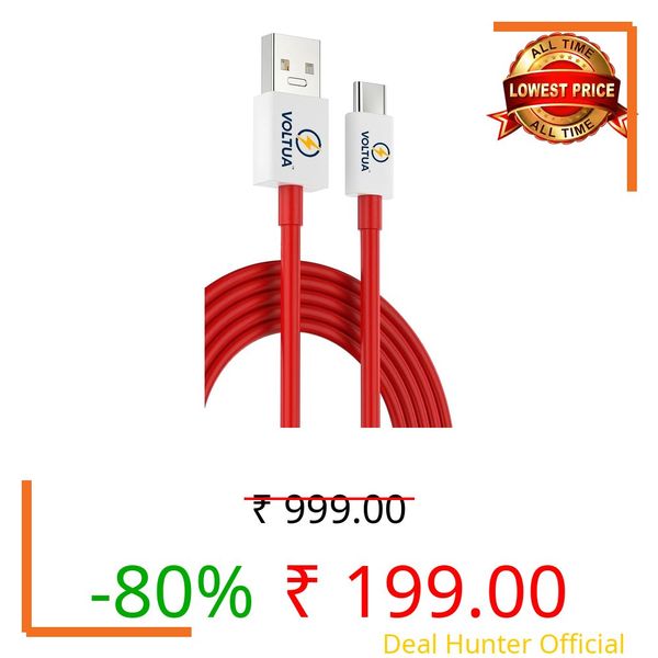 Voltua 80W Dash Warp Charger Cables, USB A to Type C Data Sync Fast Charging Cable Compatible with Oneplus 3 /3T /5 /5T /6 /6T /7/7T/7 pro, Nord 2/CE & All Type C Devices Charger Super VOOC