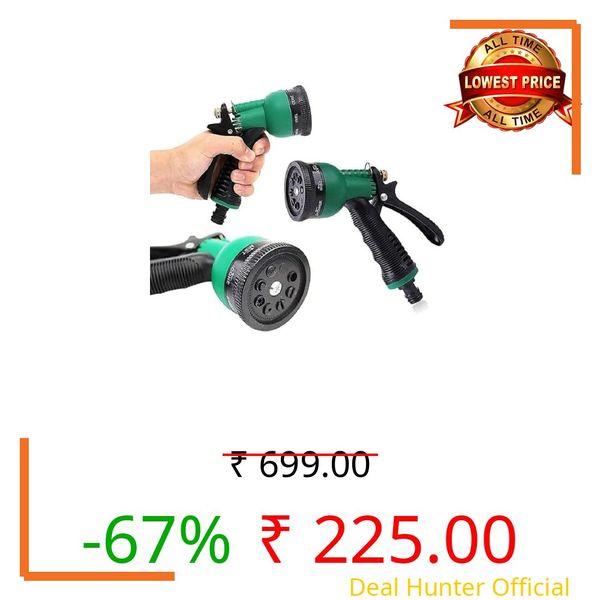 Nefish 7in1 Bike Washing Spray Gun Machine, Water Pressure Gun for Car Wash, Water Gun - High Pressure Water Spray Gun for Car & Bike Cleaning, Jet Spray for Car Wash (7in1 Nozzle)