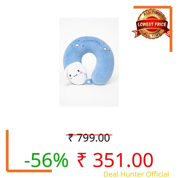 Morsika Soft and Comfortable Cartoon Designed U-Shaped Kids Travel Neck Pillow for Airplane Car Flight Head Neck Support for Boys and Girls (Pack of 1, Blue)