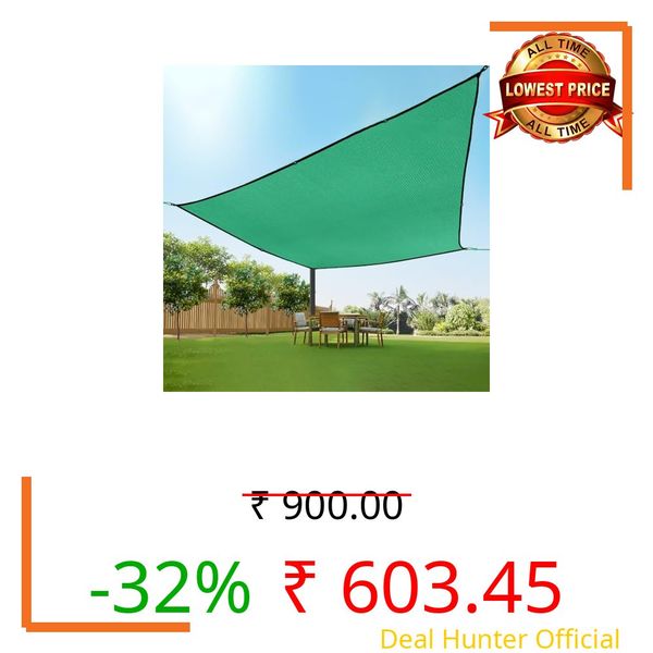 Newtone Multipurpose Shade Net/Green Net - 75% Sunblock (10 ft x 15 ft) | UV Stabilized & Heavy Duty | Ideal for Terrace, Lawn, Balcony & Greenhouse - Green Color