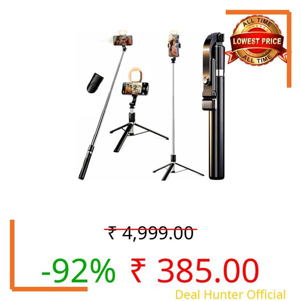 SOOPII K9 Selfie Stick Tripod With Light, 67 inch /170CM Reinforced Tripod for Mobile Phone, Multi-Functional Bluetooth Long Selfie Stick for Travel,Vlogging,Compatible with iPhone and All Smartphones
