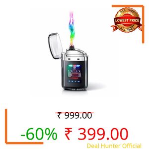 Dual Arc Electric Lighter with USB Type-C Charging and LED Power Display