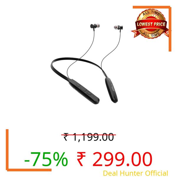 Kratos N1 Neckband Bluetooth Headphones with 30 Hours Playtime with 13mm Drivers, Rich Music Experience, Type C Fast Charging, Neckband Earphones with Voice Assistant & IPX4 Water Resistant