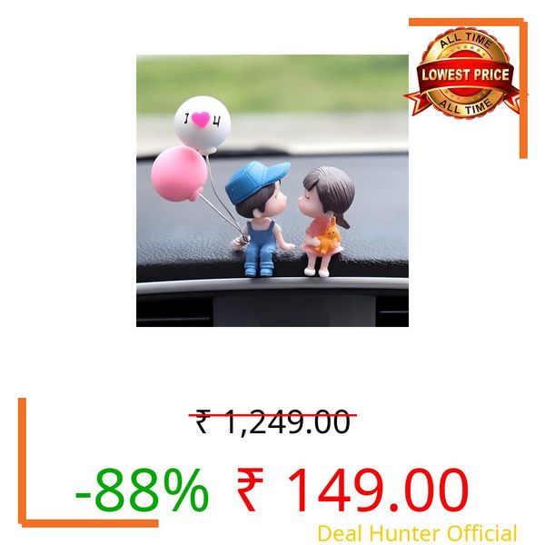 Riyenio Cute Love Couple Car Dashboard Decor | Car Dashboard Decoration Items | Car Decor Accessories Showpiece for Car Interior Desk Decoration. (Multicolor)